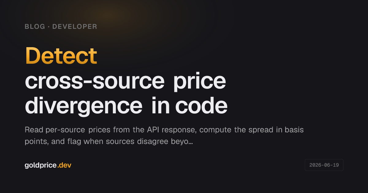 Detect cross-source price divergence in code · goldprice.dev